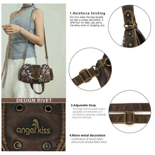 Hobo Handbag for Women(10.6" x 4" x 5.9") Large Leopard Print Everyday Crossbody Shoulder Bag with Zip Closure, Casual Everyday Hobo, Accessories For Women, Purses, Crossbody Bag, Everyday Bag