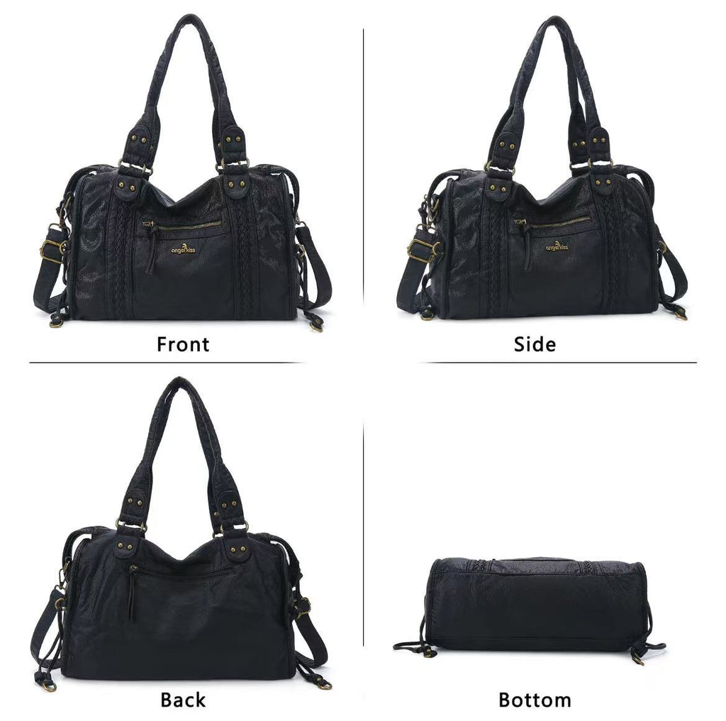 Bag for Women, Vegan Leather Hobo Satchel, Large 15.3"x6.6"x11.4" Tote Purse Shoulder Bag