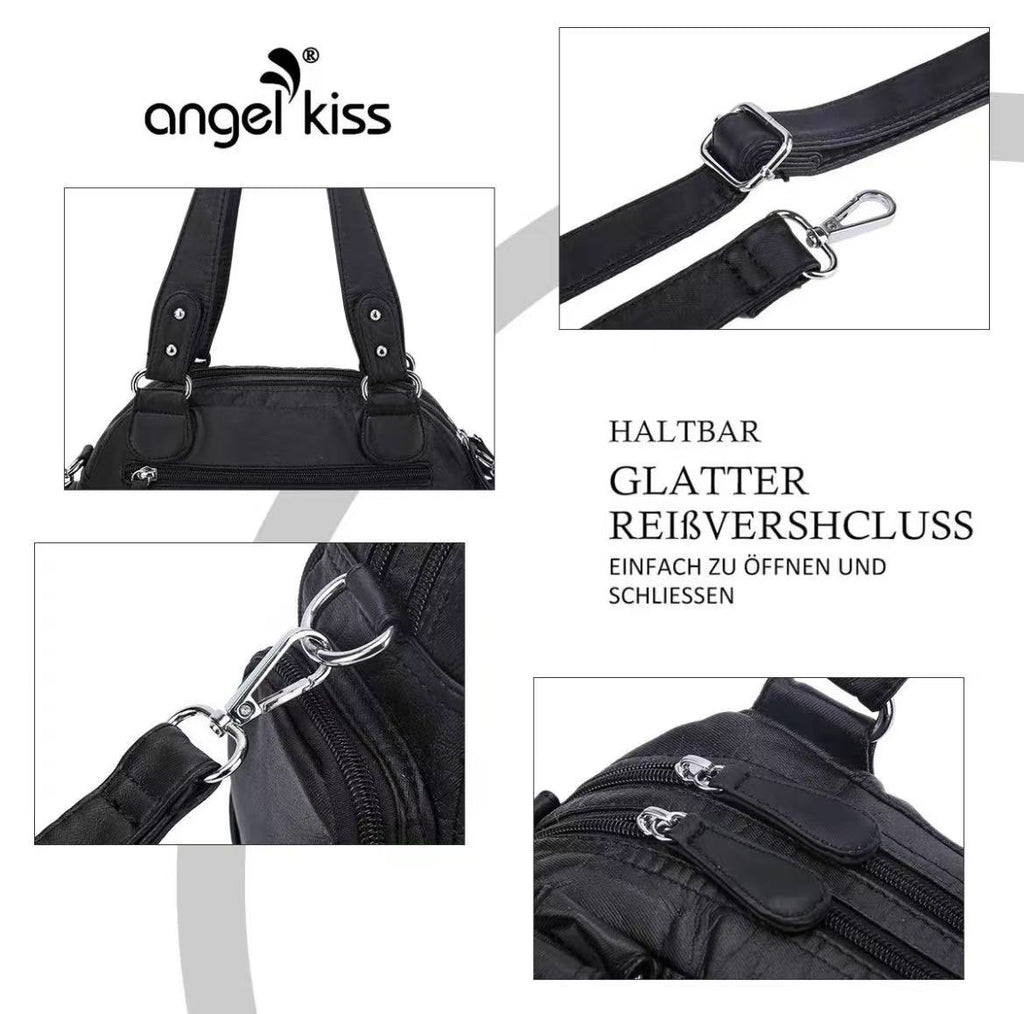 Women's Soft Leather Multipocket Minimalist Hobo(11.25" x 4.3" x 8.5") Crossbody Messenger Bag - Removable Adjustable Strap, Casual Handbag, Everyday Purse, Hobo Crossbody Purses, Casual Bags, Minimalist Crossbody Bag, Handbag Crossbody Bag