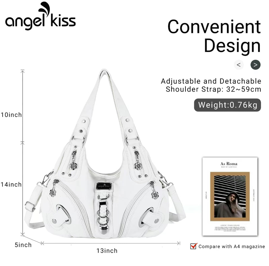 Vintage Crossbody Bag(14" x 5" x 13") - PU Hobo Tote Satchel, Lightweight Elegant Convertible Shoulder Bag, Stylish Women's Commuter Accessory, Ideal for Summer Daily Use & Mother's Day Gifts, Stylish Crossbody Bags, Convertible Shoulder Bags